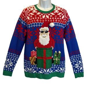 Jolly Sweaters Santa's Got It In The Bag Ugly Christmas Sweater w/ Pocket Size M